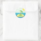 Sticker Rond L'île tropicale Emoji (Sac)
