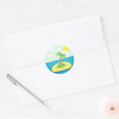 Sticker Rond L'île tropicale Emoji (Enveloppe)