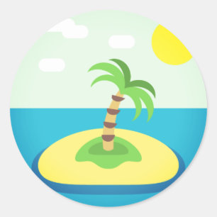 Sticker Rond L'île tropicale Emoji