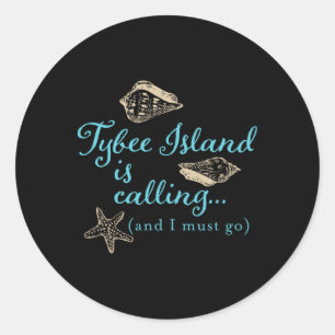 Sticker Rond L'île Tybee en Géorgie vous appelle