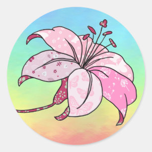 Sticker Rond Lilie