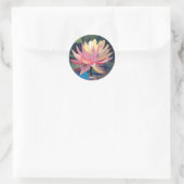 Sticker Rond Lilie rose eau (Sac)