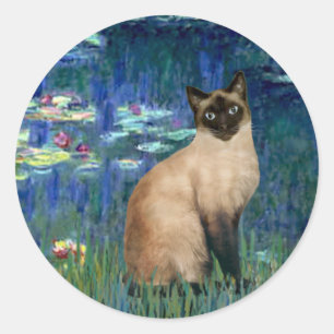 Sticker Rond Lilies 5 - Point de phoque Chat siamois