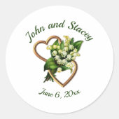 Sticker Rond Lilies et coeur romantique (Devant)