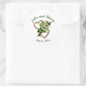 Sticker Rond Lilies et coeur romantique (Sac)