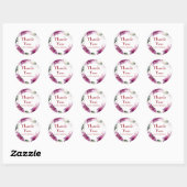 Sticker Rond Lilies Floral 40ème Mariage Anniversaire Merci (Feuille)