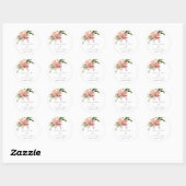 Sticker Rond Lilies Roses et Blanches Romantiques (Feuille)