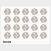 Sticker Rond LILLIE Brown Floral Wedding Invitations (Feuille)