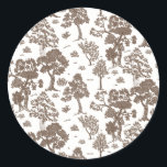 Sticker Rond LILLIE Brown Floral Wedding Invitations<br><div class="desc">Profitez de la beauté de la nature avec cette superbe suite de faire-part de mariage aux motifs d'arbre brun complexe, dans un cadre riche de tons marron foncé et crème douce. Parfait pour les mariages de bois, de chute ou de style rustique, ce design allie sophistication terrestre et charme intemporel....</div>