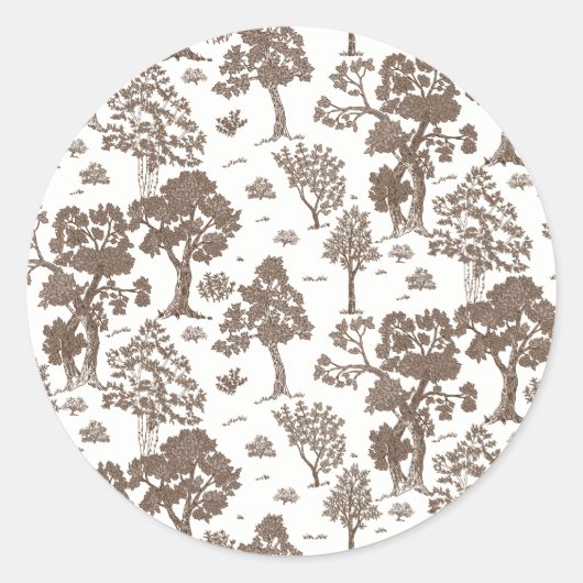 Sticker Rond LILLIE Brown Floral Wedding Invitations (Devant)