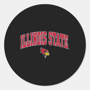 Sticker Rond L'Illinois State Redbirds Arche sur le noir
