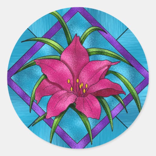 Sticker Rond Lilly en verre tendu (Devant)