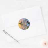Sticker Rond Lily blanche, fleur. (Enveloppe)