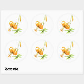 Sticker Rond Lily de tigre sauvage (Feuille)