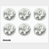 Sticker rond Lily Dessin (Feuille)