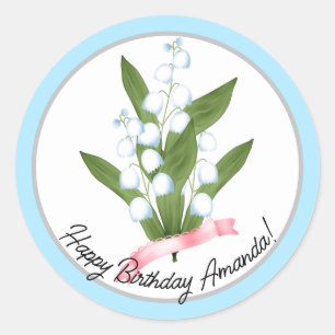 Sticker Rond Lily of the valley