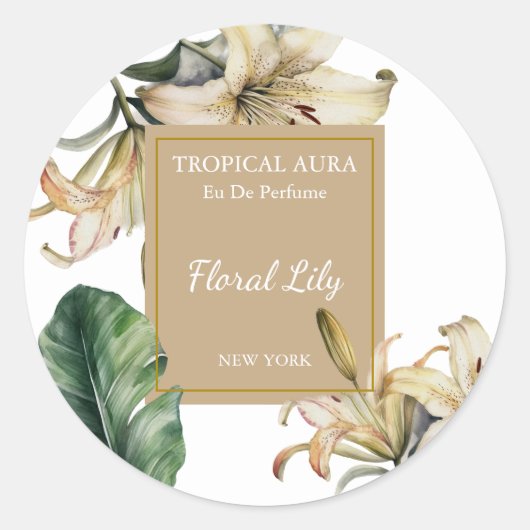 Sticker Rond Lily Perfume Label (Devant)