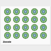 Sticker Rond LILY ~ Personalized Paua Shell Fractal ~ (Feuille)