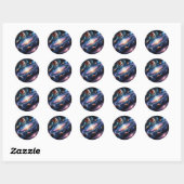 Sticker Rond L'image des planètes, (Feuille)