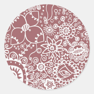 Sticker Rond L'imaginaire fleurit l'autocollant