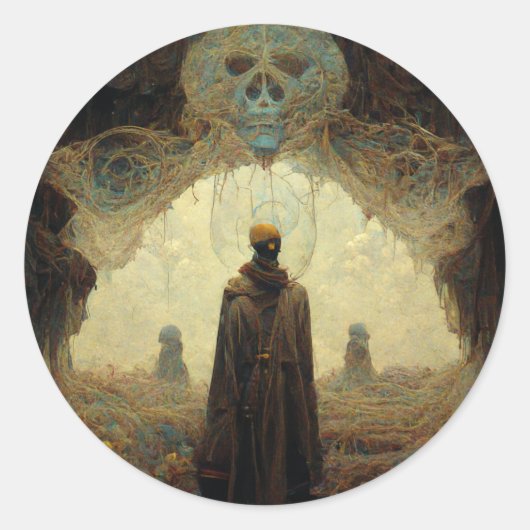 Sticker Rond L'Imaginaire foncé Entryway Sci-Fi (Devant)