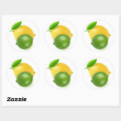 Sticker Rond Lime et citron vert (Feuille)