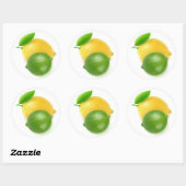 Sticker Rond Lime et citron vert (Feuille)