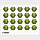 Sticker Rond Lime Green Gold Star de David Enveloppe Sceau (Feuille)