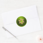 Sticker Rond Lime Green Gold Star de David Enveloppe Sceau (Enveloppe)