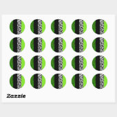 Sticker Rond Lime Green Leopard et Zebra Poster de animal (Feuille)