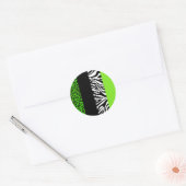 Sticker Rond Lime Green Leopard et Zebra Poster de animal (Enveloppe)