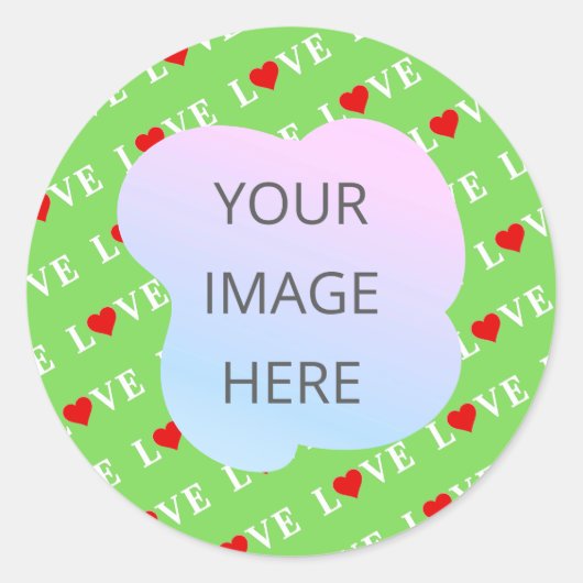 Sticker Rond Lime Green LOVE (Devant)