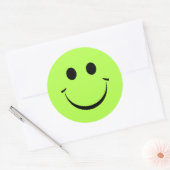 Sticker Rond Lime Green Personnalisé Joyeux Visage (Enveloppe)