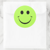 Sticker Rond Lime Green Personnalisé Joyeux Visage (Sac)