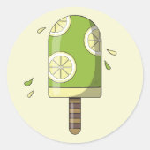 Sticker Rond Lime Lemon Ice Cream Bar (Devant)