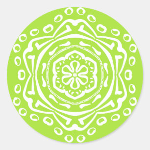 Sticker Rond Lime Mandala