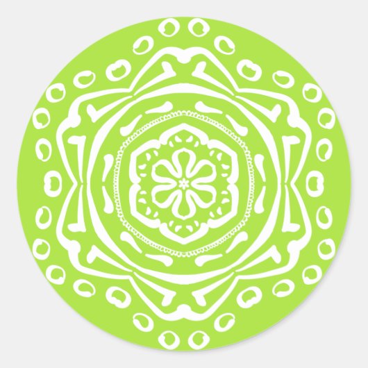 Sticker Rond Lime Mandala (Devant)