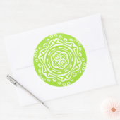 Sticker Rond Lime Mandala (Enveloppe)