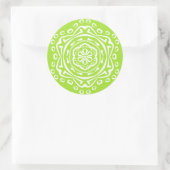 Sticker Rond Lime Mandala (Sac)