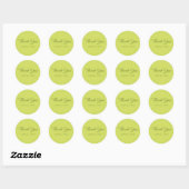 Sticker Rond Lime Pâle Moderne avec Merci Olive (Feuille)