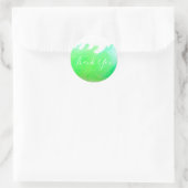 Sticker Rond Lime vert art à l'aquarelle Merci (Sac)