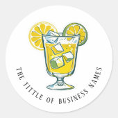 Sticker Rond Limencello | Black & White Modern Text (Devant)