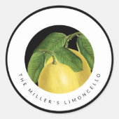 Sticker Rond Limencello maison | Texte moderne noir et blanc (Devant)