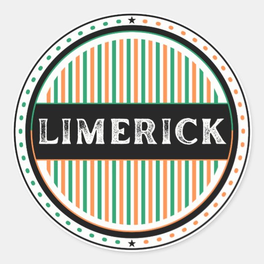 Sticker Rond Limerick City Pride Emblem – Irish Identity (Devant)