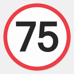 Sticker Rond limitation de vitesse soixante-quinze