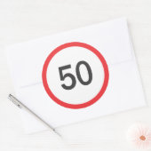Sticker Rond Limite de vitesse cinquante (Enveloppe)