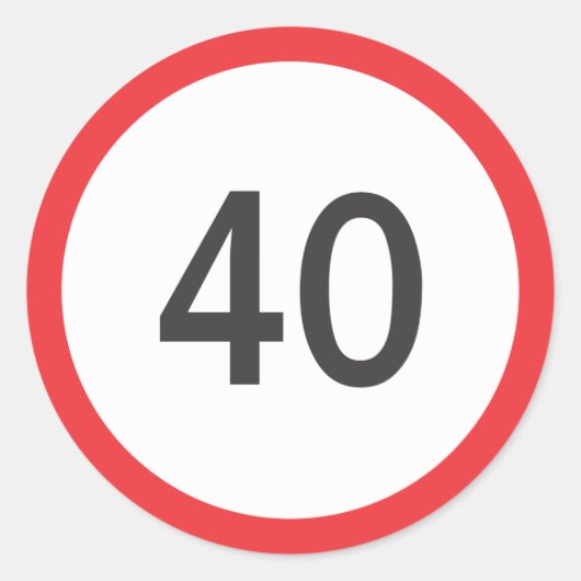 Sticker Rond Limite de vitesse quarante (Devant)