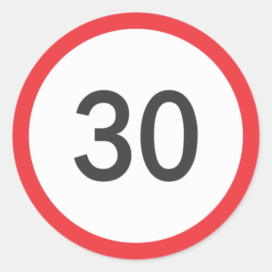 Sticker Rond Limite de vitesse trente (Devant)