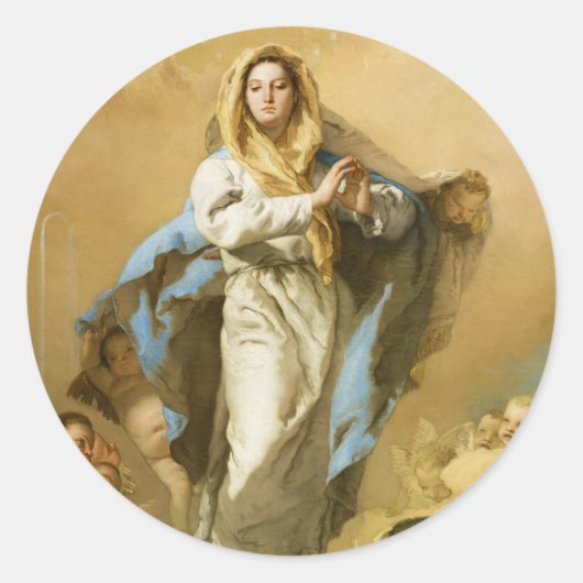 Sticker Rond L'Immaculée Conception par Giovanni B. Tiepolo (Devant)