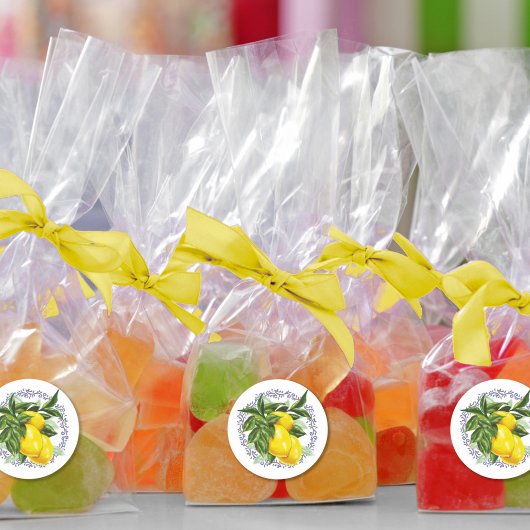 Sticker Rond Limon & Broderie Anglaise Élégant